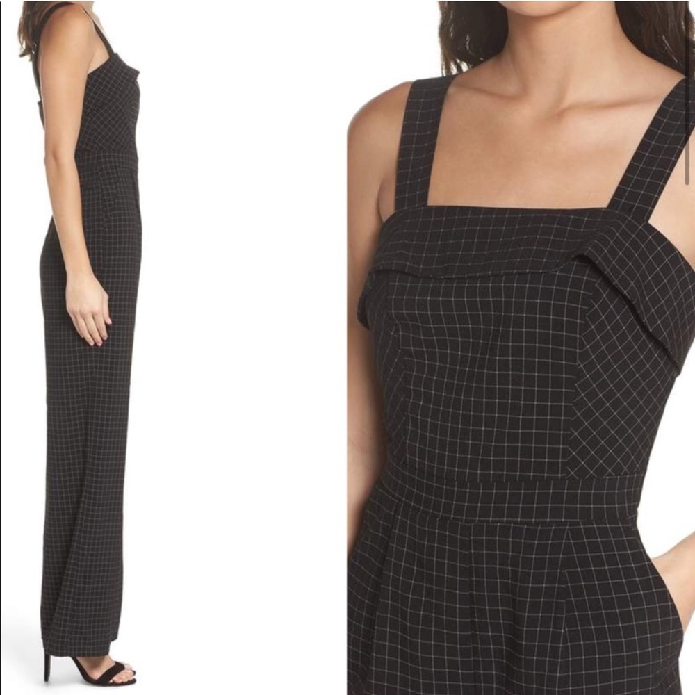 ADELYN RAE LILAH PLAID JUMPSUIT